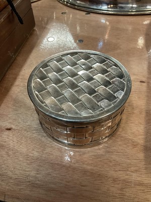 Lot 419 - Christofle: A silver plated table box, of weave design