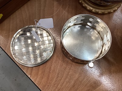 Lot 419 - Christofle: A silver plated table box, of weave design