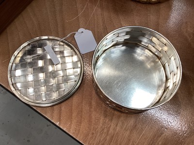 Lot 419 - Christofle: A silver plated table box, of weave design