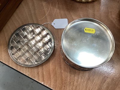 Lot 419 - Christofle: A silver plated table box, of weave design