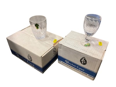 Lot 233 - Set of six Waterford Colleen pattern whiskey glasses 90mm high 67mm wide at rim, together with six matching sherries 108mm high, in mint condition, in original boxes