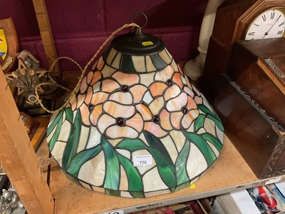 Lot 775 - Tiffany-style leaded stained glass lamp shade