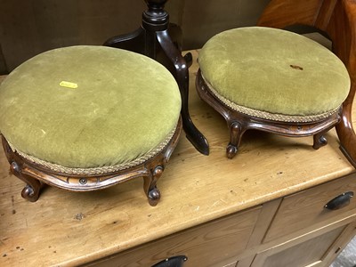 Lot 1256 - Pair antique stools