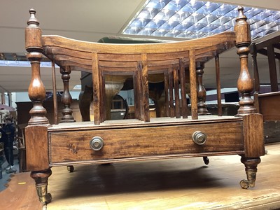 Lot 1264 - Mahogany Canterbury with single drawer