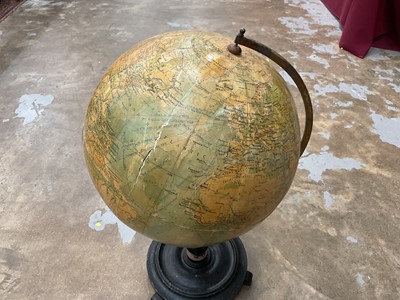 Lot 2402 - Philips 12" Terrestrial Globe, on turned wood base
