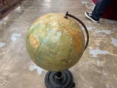 Lot 2402 - Philips 12" Terrestrial Globe, on turned wood base