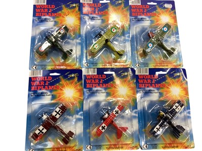 Lot 658 - Diecast WW1 Biplanes and other diecast planes & vehicles (1 box)