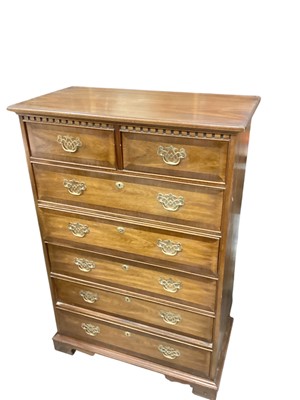 Lot 1213 - Good quality Georgian style mahogany chest of two short and five long drawers, 92cm wide, 48cm deep, 134.5cm high