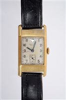 Lot 853 - 1930s gentlemen's gold (18ct) wristWatches...