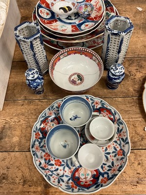 Lot 31 - Group of Oriental china, including 18th century Chinese famille rose bowl, blue and white prunus vase, etc