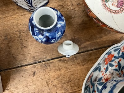 Lot 31 - Group of Oriental china, including 18th century Chinese famille rose bowl, blue and white prunus vase, etc
