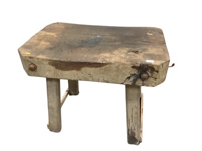 Lot 1237 - Old wooden butchers block