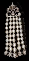 Lot 662 - Edwardian seed pearl and diamond brooch in the...