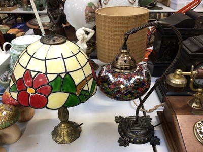 Lot 332 - Various table lamps, female nude ornament and a vintage style telephone