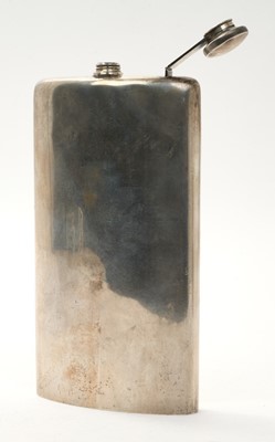 Lot 341 - Very large sterling silver hip flask