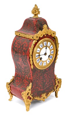 Lot 727 - Late 19th century French Boulle work mantel clock