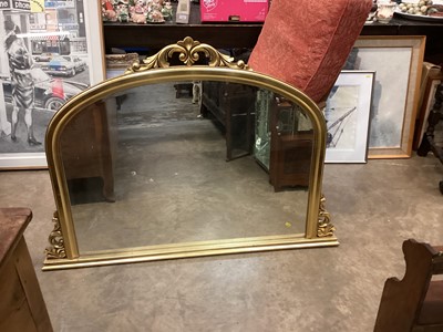 Lot 1270 - Victorian style overmantel mirror with bevelled plate in gilt frame, 128cm x 92cm