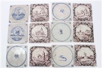 Lot 243 - Collection of 18th century Dutch Delft blue...