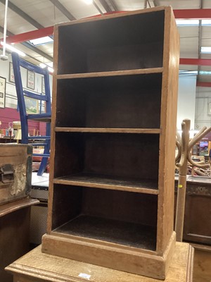 Lot 1277 - Antique pine open bookcase, 49cm wide, 29cm deep, 91cm high