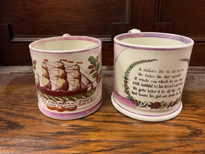 Lot 96 - Two 19th century Sunderland lustre mugs