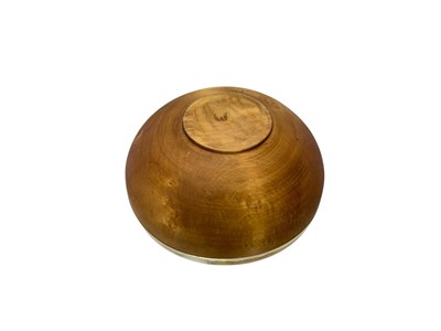 Lot 399 - Wooden mazer bowl with silver rim