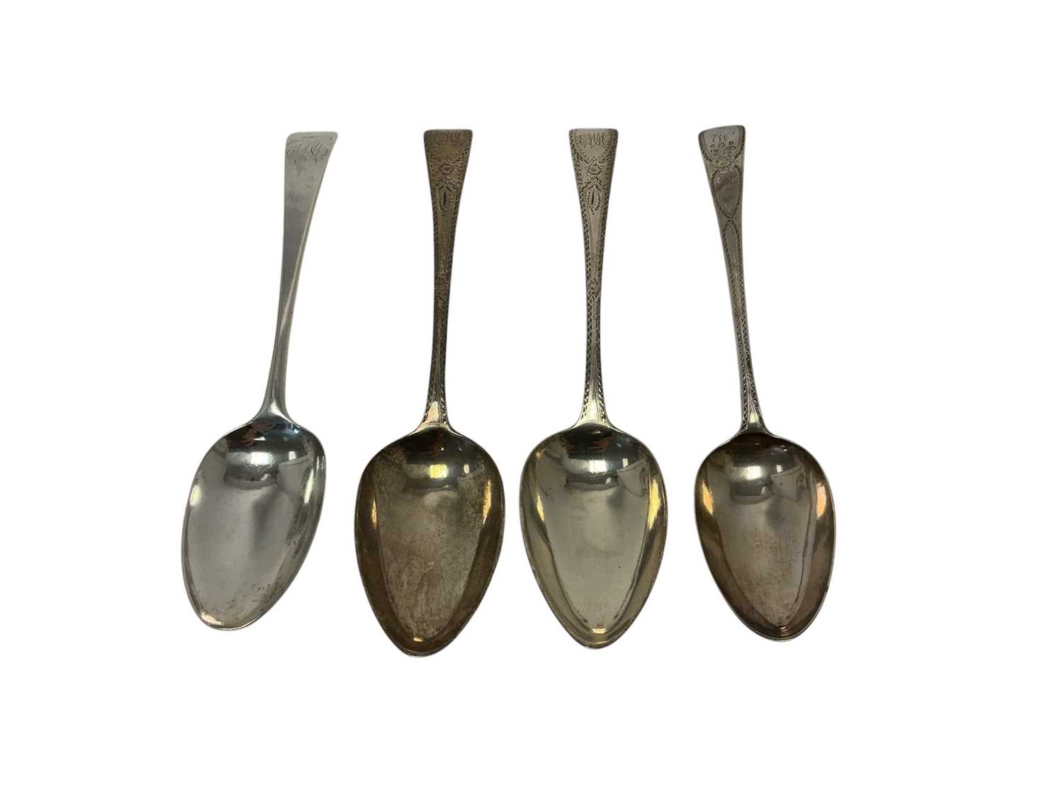 Lot 383 - Two Hester Bateman table spoon and tw0 others
