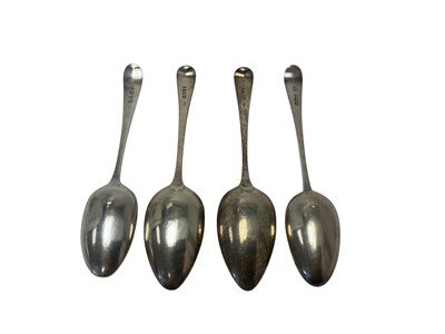 Lot 383 - Two Hester Bateman table spoon and tw0 others