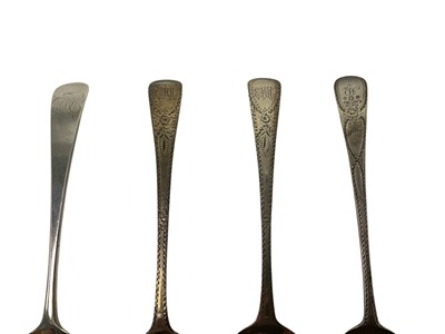 Lot 383 - Two Hester Bateman table spoon and tw0 others