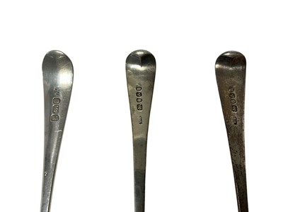 Lot 383 - Two Hester Bateman table spoon and tw0 others