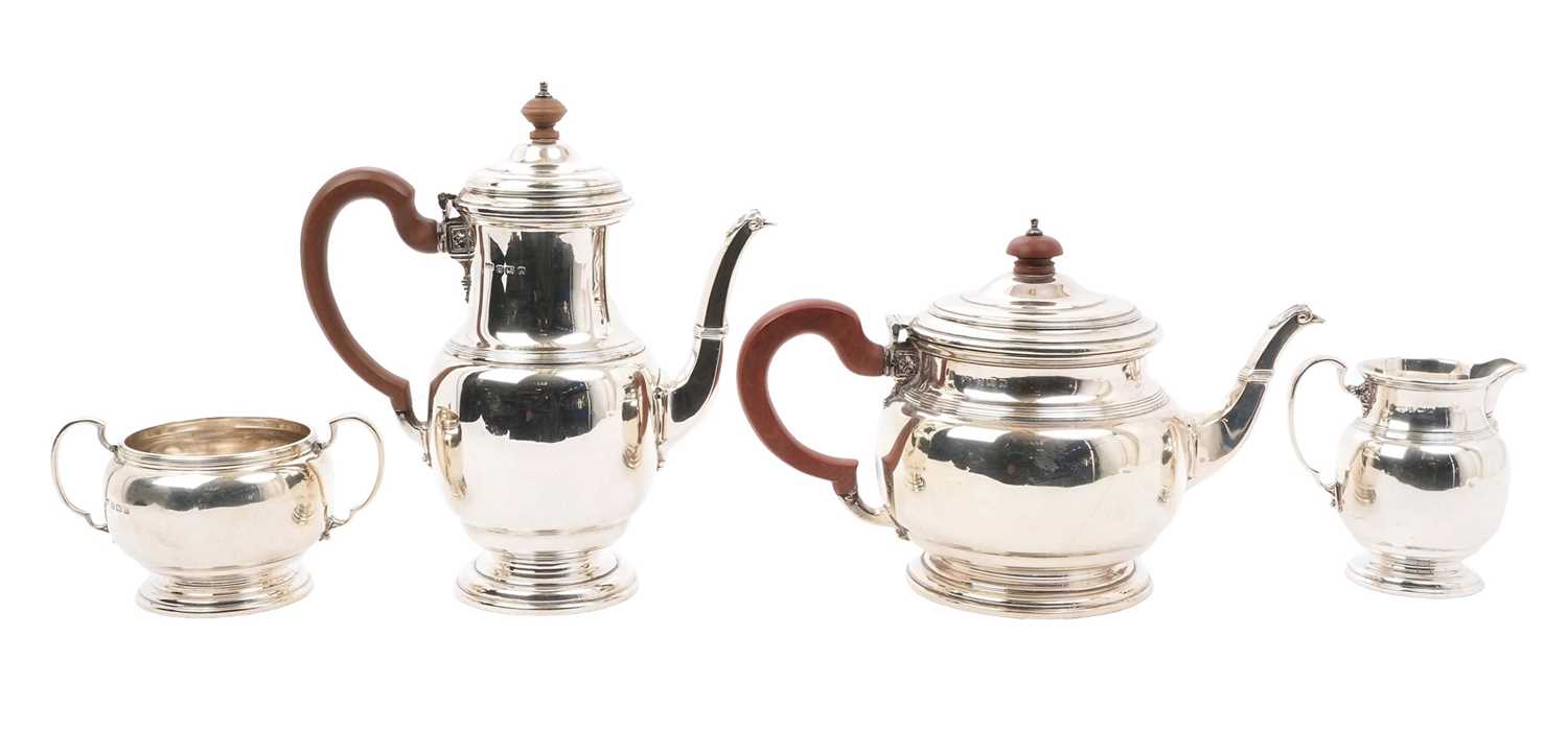 Lot 264 - Four piece silver coffee set by Mappin and Webb