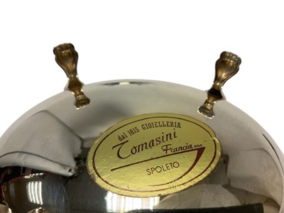 Lot 266 - Pair of Italian white metal oval dishes, marked 800