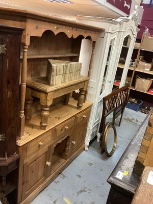 Lot 1281 - Pine two height dresser, 152cm wide, 47cm deep, 196cm high