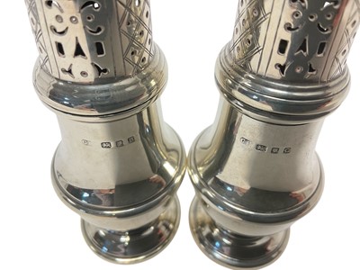 Lot 269 - Pair of Georgian style silver baluster casters