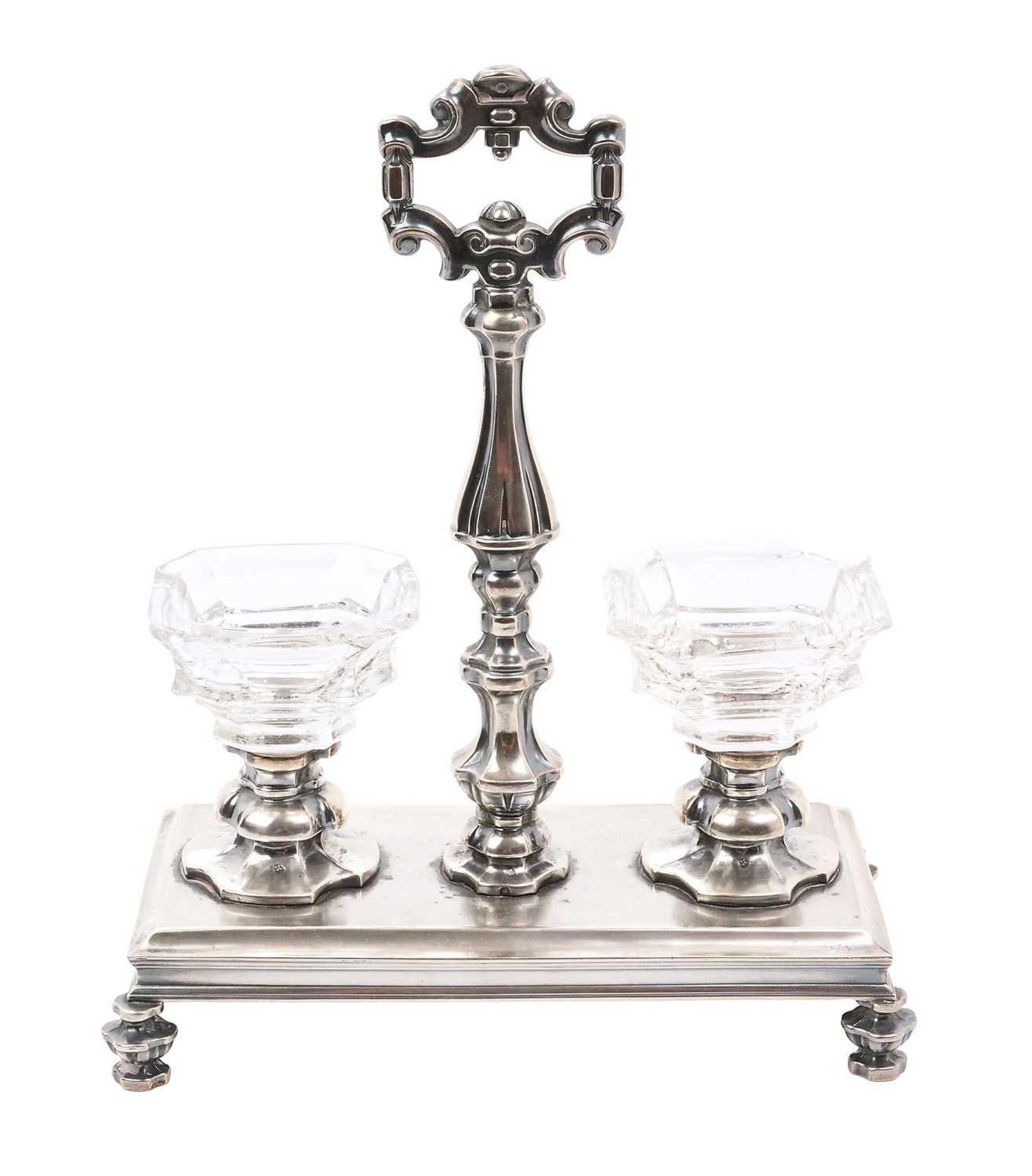 Lot 275 - 19th century French silver double salt by Veyrat