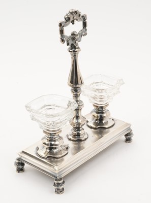 Lot 275 - 19th century French silver double salt by Veyrat