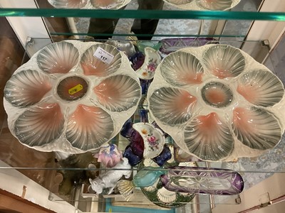 Lot 117 - Pair of Sarreguemines oyster plates