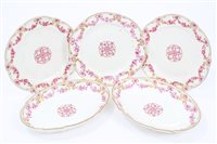 Lot 253 - Three 18th century Sèvres porcelain plates...