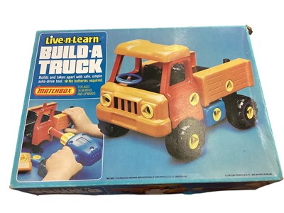 Lot 702 - Matchbox Build A Truck playset, boxed No.LL-700, plus Mecanno Army Multikit, GI Joe Piranha Attack Boat, Talbot LAGO Grand Prix 1949 model kit & Airfix Red Stripe empty boxes Dauntless &...