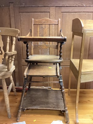 Lot 1321 - Vintage wooden high chair