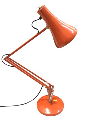 Lot 322 - Vintage orange anglepoise lamp