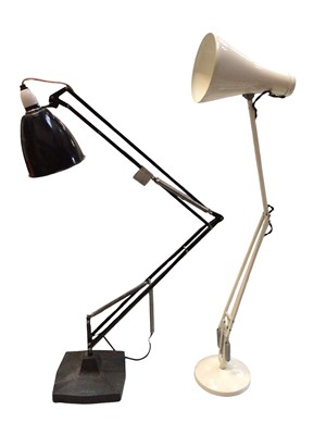 Lot 323 - Vintage Herbert Terry & Sons cream anglepoise lamp and another black anglepoise lamp (2)