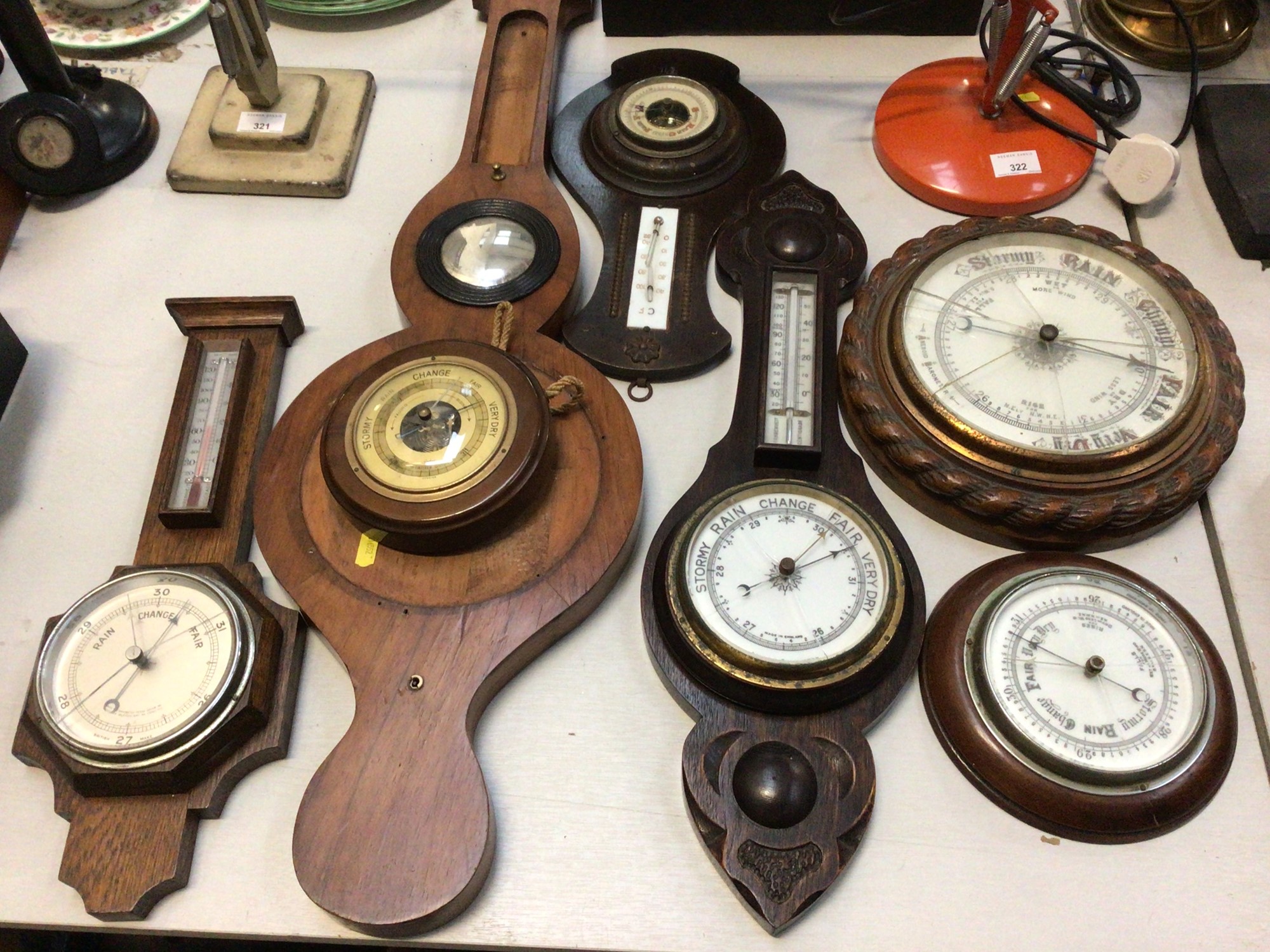 Kitchen Barometer Lot 324 - Group of various wall barometers