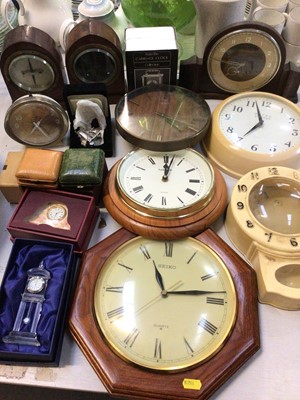 Lot 328 - Collection of various clocks including wall mounted, desk, travel etc