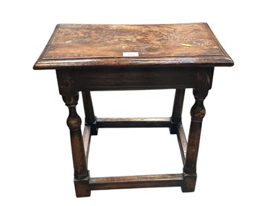 Lot 1360 - Old oak joint stool on turned legs 48cm