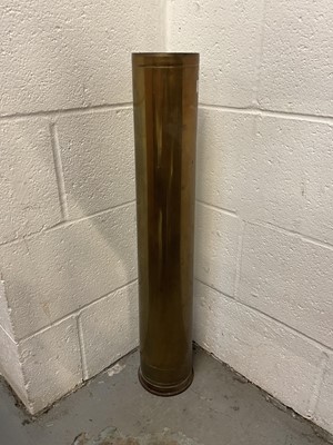 Lot 127 - Large brass shell case stick stand