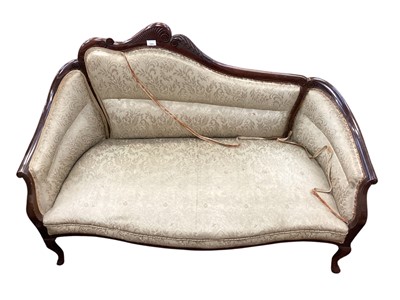 Lot 1341 - Edwardian mahogany framed two seater sofa with floral upholstery