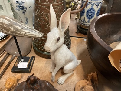 Lot 474 - Brian Andrew Raku ceramic model of a seated hare