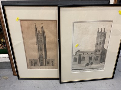 Lot 816 - Group of mostly 19th century framed engravings, mostly topographical, including London, Norfolk and Suffolk