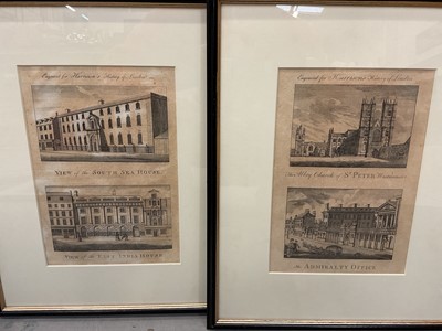 Lot 816 - Group of mostly 19th century framed engravings, mostly topographical, including London, Norfolk and Suffolk