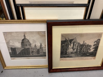 Lot 816 - Group of mostly 19th century framed engravings, mostly topographical, including London, Norfolk and Suffolk